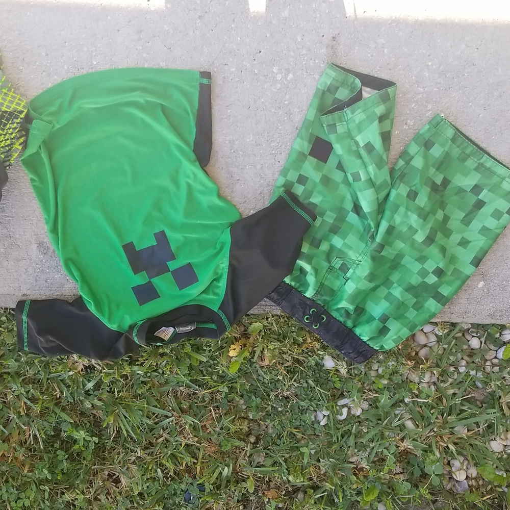 Boys MOJANG Minecraft trunks and rash guard